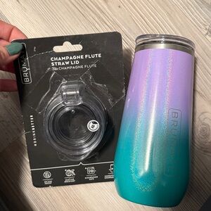 BrüMate champagne flute Tumbler with champagne flute straw lid